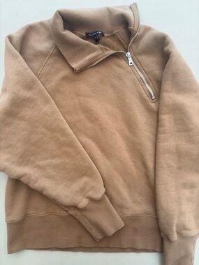 Marissa Webb Size Small Camel Quarter-Zip Sweatshirt Pullover